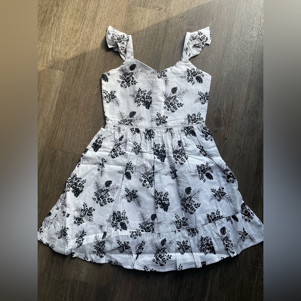 Janie And Jack The Trellis Sundress Girls Sz 12 Cotton Summer Floral Flutter NEW